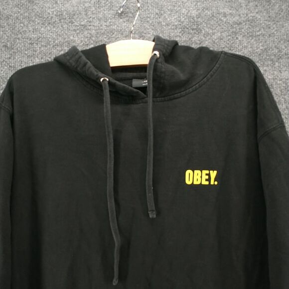 Obey Worldwide Men's End Hate Pullover Graphic Hoodie Sweatshirt Black Large - Picture 3 of 14